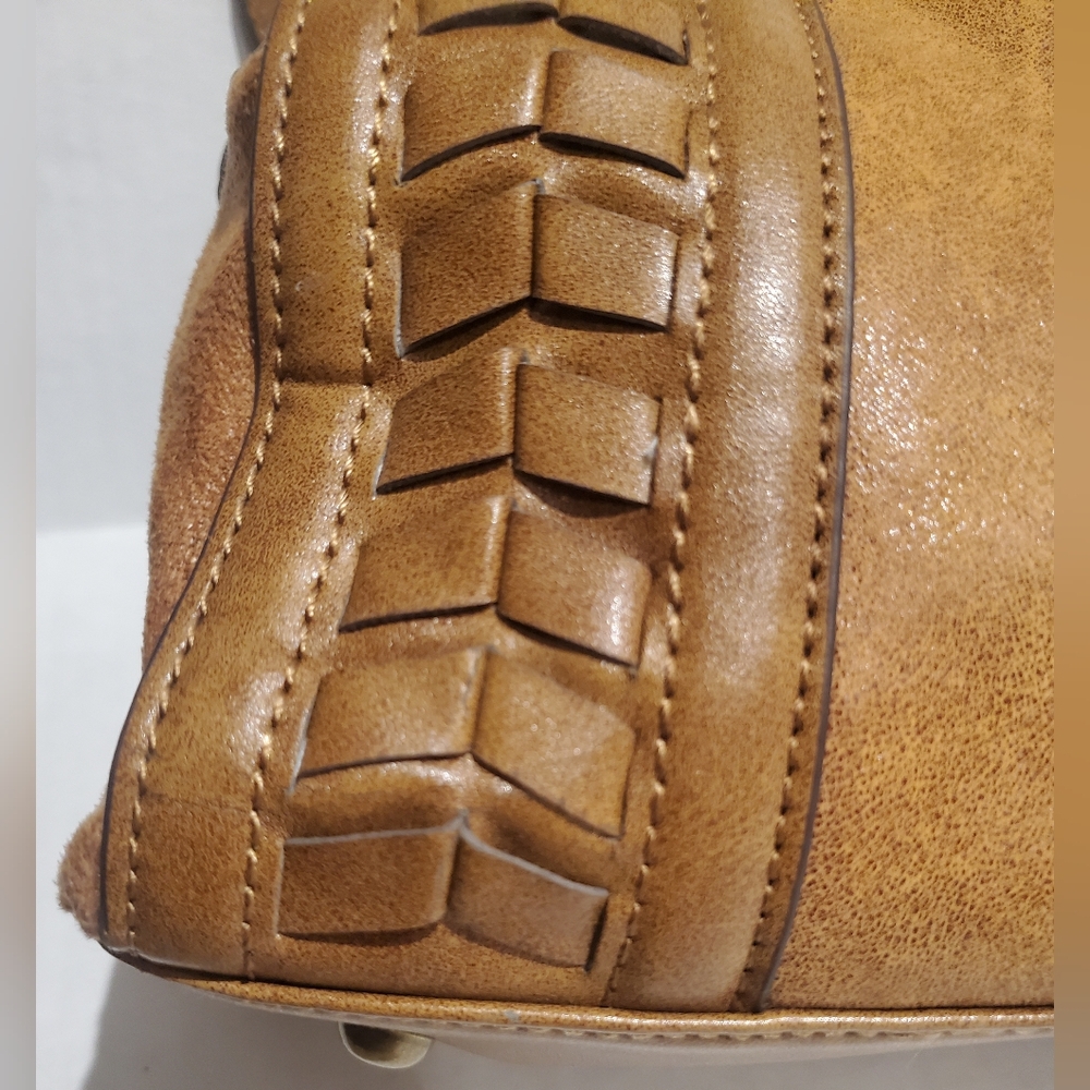 Tignanello Leather Satchel Handbag Cognac Color - Picture 13 of 17